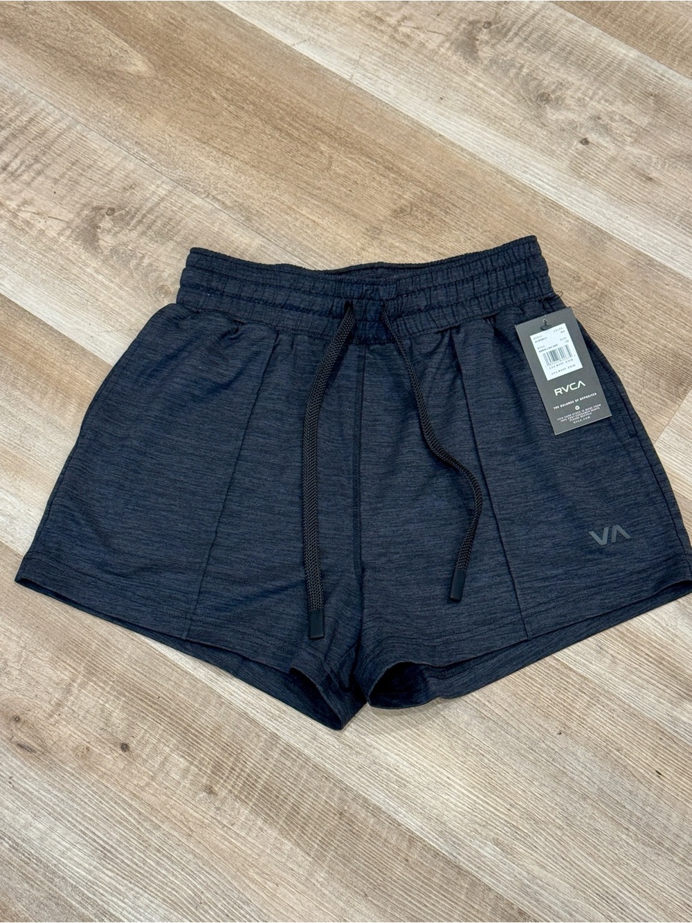 RVCA Women's Charcoal Performance C-Able Drawstring Shorts Style AVJNS00171